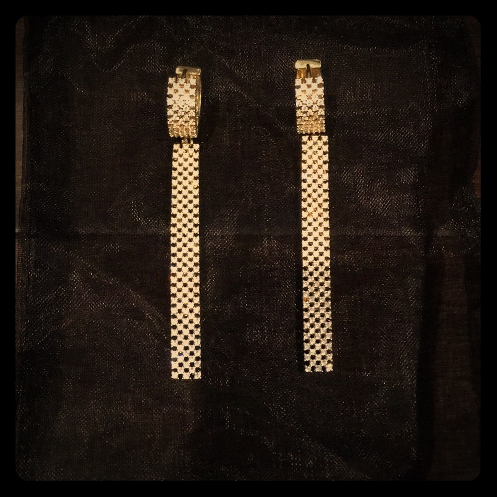 Sterling silver gold plated CZ drop earrings